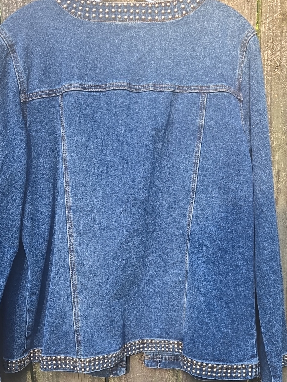Embellished Denim Jacket Sz. XL - Picture 7 of 8